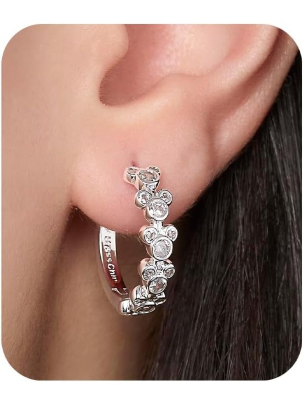 Charming Mickey Mouse Endless Hoop Earrings for Women - Fun Disney Jewelry